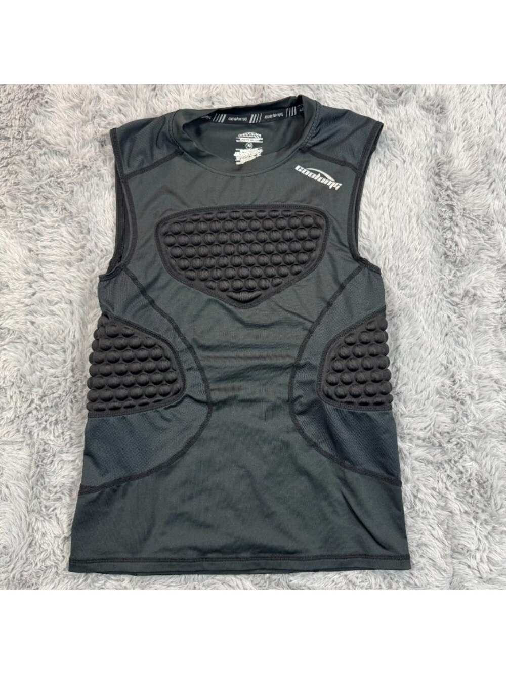 Coolomg Shirt Boys M Black Polyester Baseball Chest Protector Padded Compression